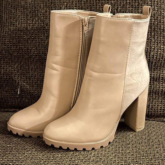 Nude Heeled Boots - Picture 2 of 6